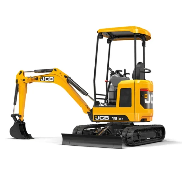 Tích hợp lưỡi ủi thép phía trước, máy xúc đào mini JCB E18Z không chỉ tăng cường sự đầm chắc khi bốc xúc mà còn hỗ trợ tài xế lái máy san gạt mặt bằng và lấp rãnh mương cực kỳ nhanh gọn sau khi thi công.