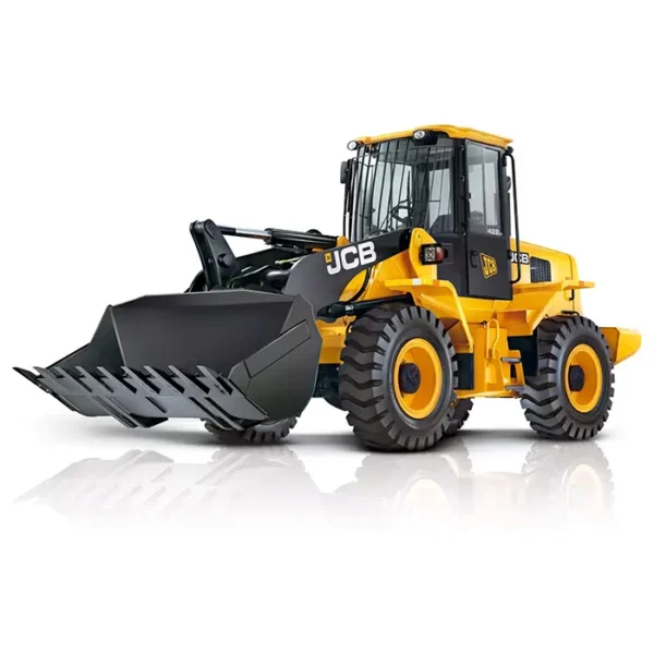 Hình ảnh tổng quan máy xúc lật JCB 422ZX bánh lốp, dòng xe công trình phân khúc 12 tấn sở hữu thiết kế mạnh mẽ, bền bỉ đặc trưng từ thương hiệu Anh Quốc.