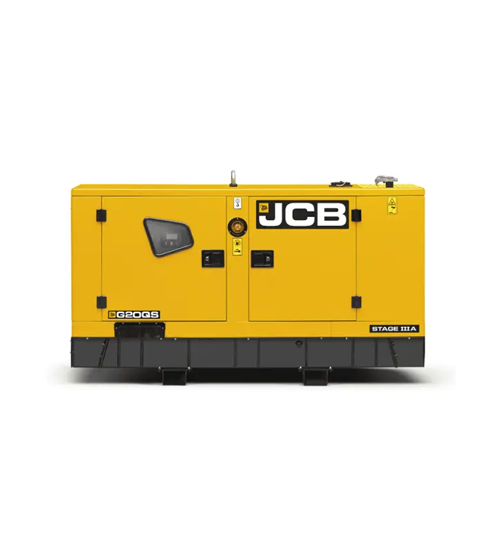 Máy phát điện 3 pha 18,1kVA JCB G20QS Cấu trúc lớp vỏ thép sơn tĩnh điện màu vàng đặc trưng bảo vệ toàn diện hệ thống máy phát điện khỏi các tác động khắc nghiệt từ thời tiết. Các góc cạnh được lót đệm cao su giảm chấn Canopy Bump Stops giúp triệt tiêu rung động và hạ thấp tiếng ồn xuống mức 63 dB(A)