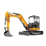 Đảm bảo máy xúc đào mini JCB 55Z-1 vận hành an toàn, không va chạm trong không gian thi công hạn chế.
